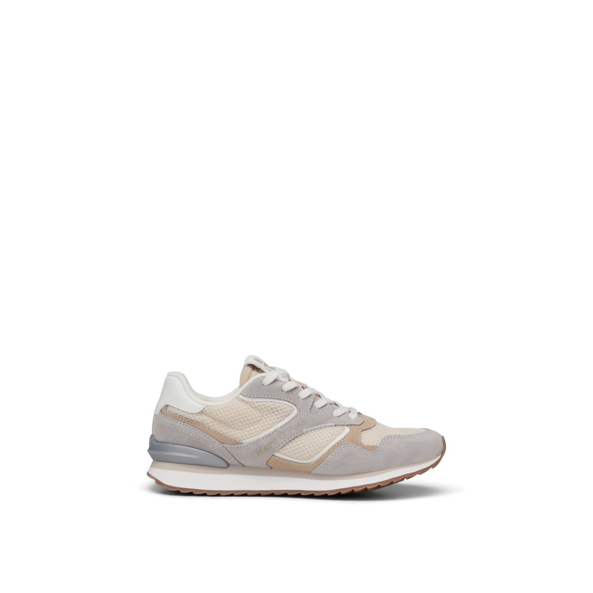 Sneaker modèle Maxima en cuir de vache et polyester recyclé gris, MARC O'POLO