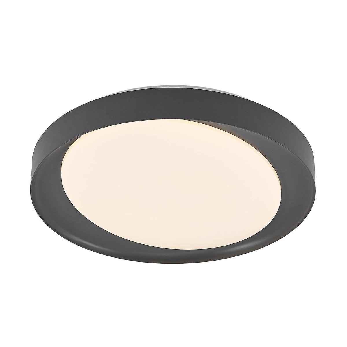 Plafonnier moderneLED, Alyano blanc, gris foncé, LINDBY