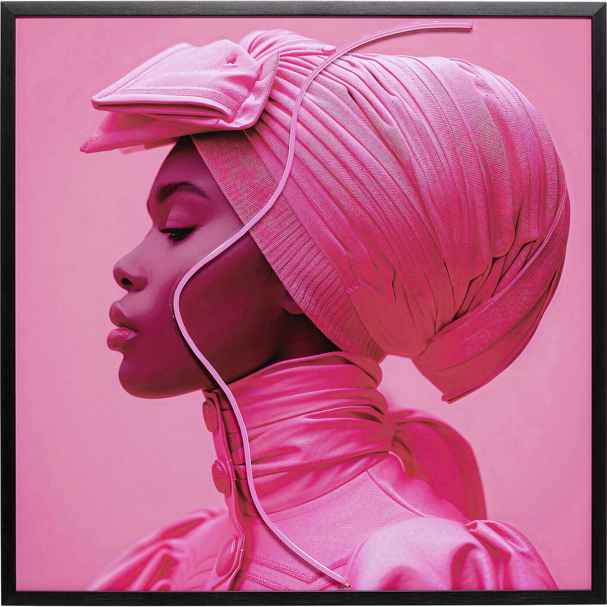Tableau LED femme foulard rose, KARE DESIGN