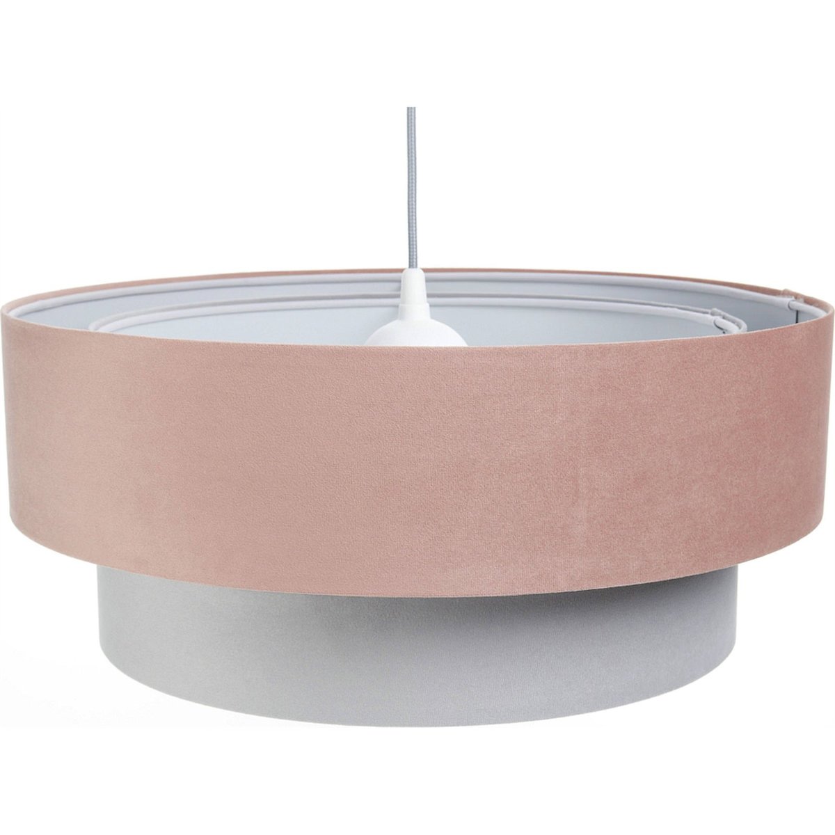 Suspension ronde en tissu pour chambre enfant Jasmin bebe rose poudré et beige crème, BPS KONCEPT