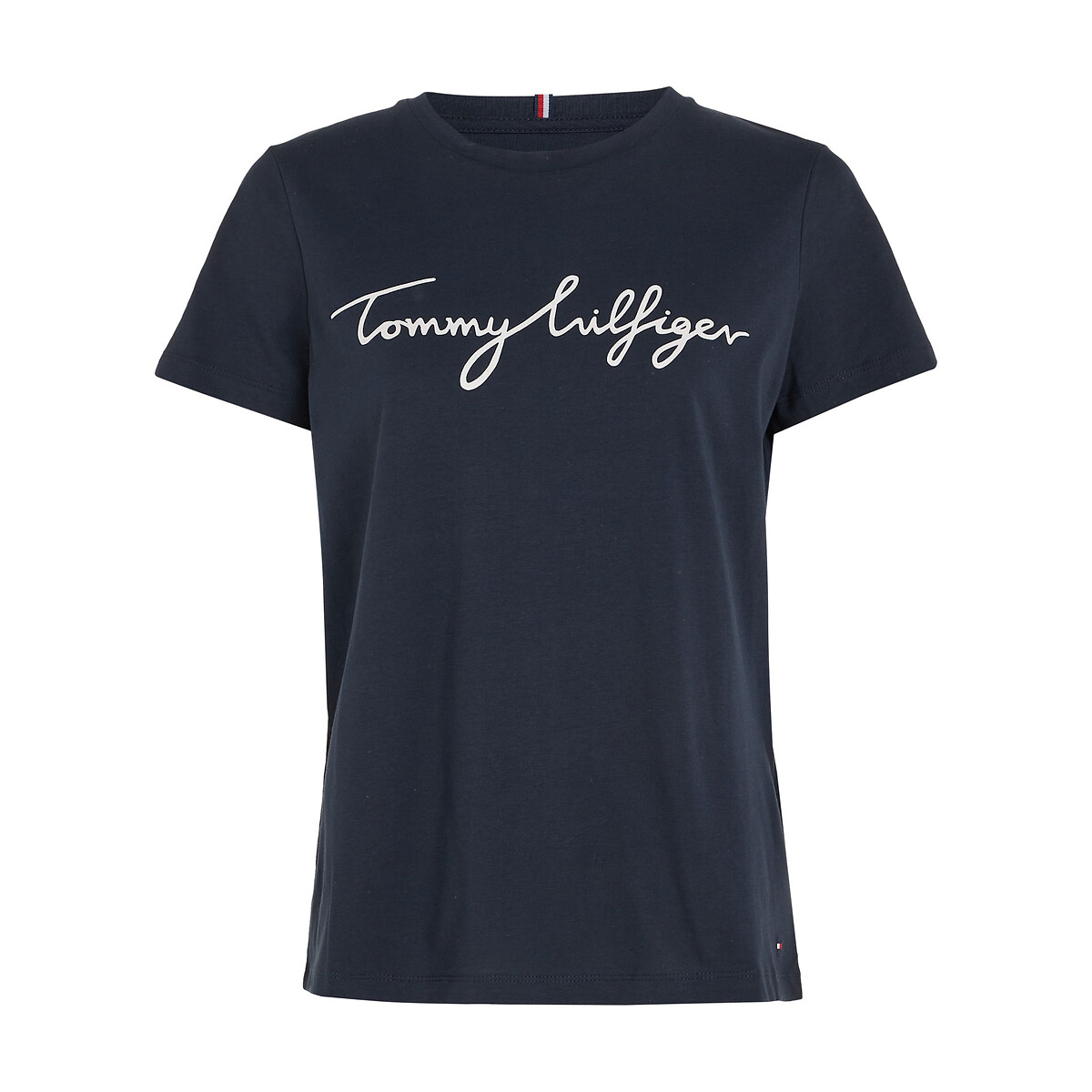 Cotton Crew Neck T-Shirt with Short Sleeves navy, TOMMY HILFIGER