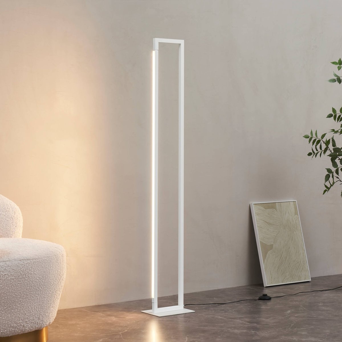 Lampadaire LED épuré en aluminium - LAKA blanc, KOSILUM