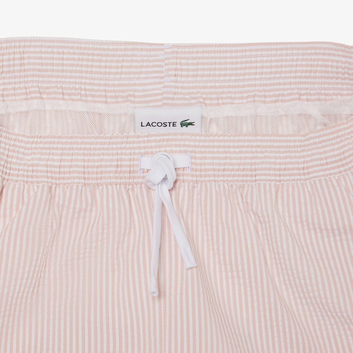 Striped Mid-Length Swim Shorts salmon, LACOSTE