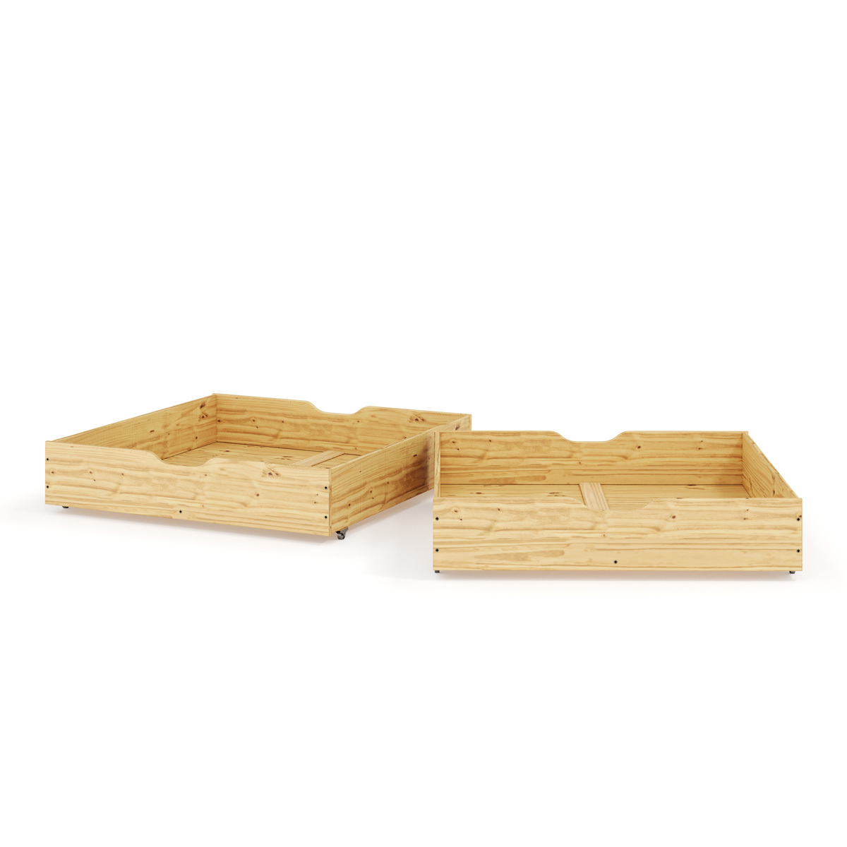 Pack lit superposé séparable avec tiroirs Bois massif AARON bois naturel, AKITEN RETAIL