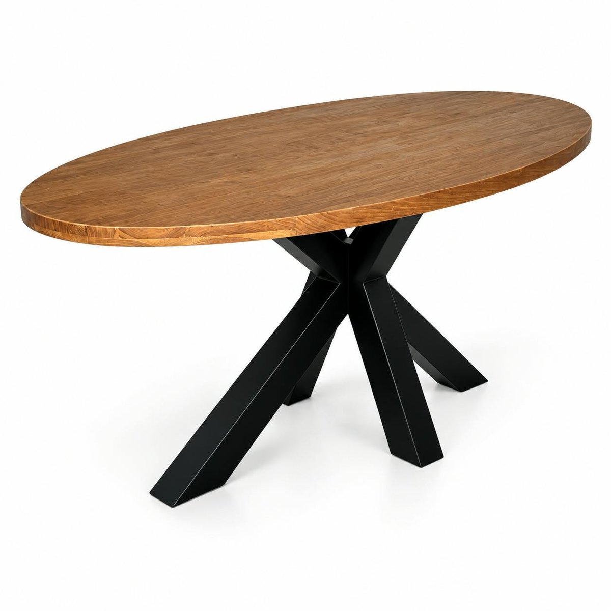 Table à manger ovale en bois de teck recyclé 190 cm ONTARIO bois naturel, PIER IMPORT