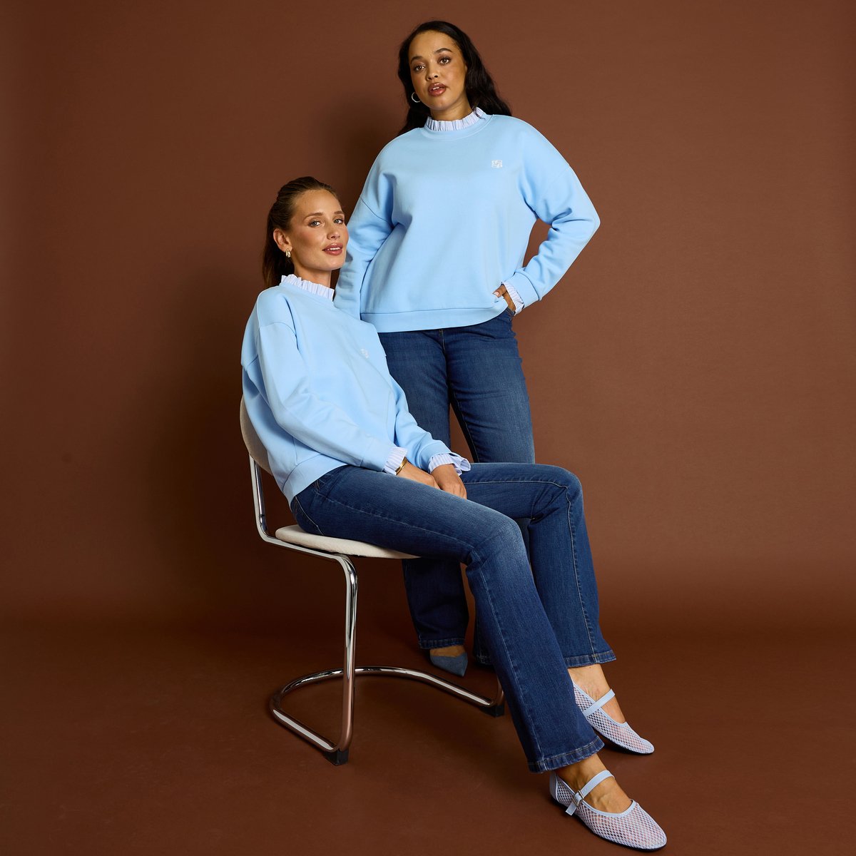 Sweat col victorien bleu, GRAIN DE MALICE