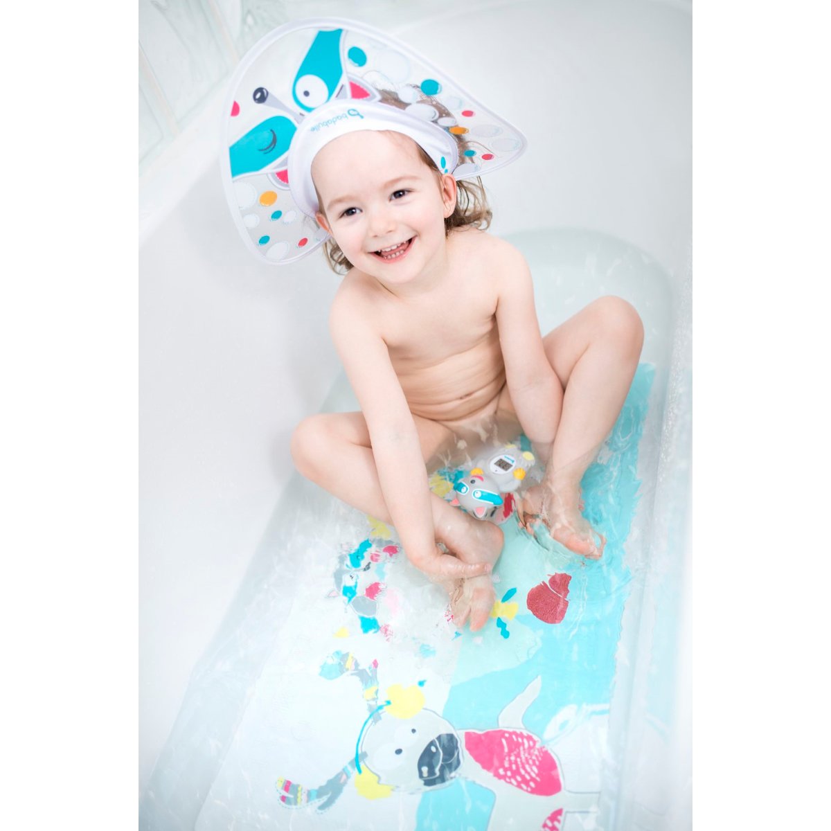 Visière pare-shampoing bébé blanc, BADABULLE