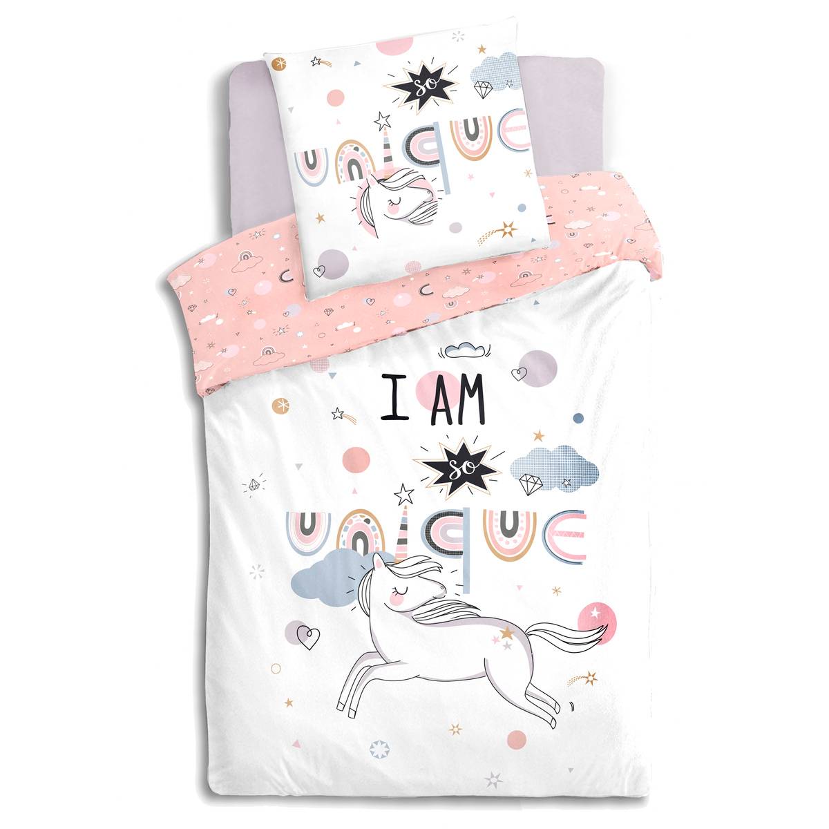 Parure de lit enfant licorne LICORNE rose, ATMOSPHERA FOR KIDS