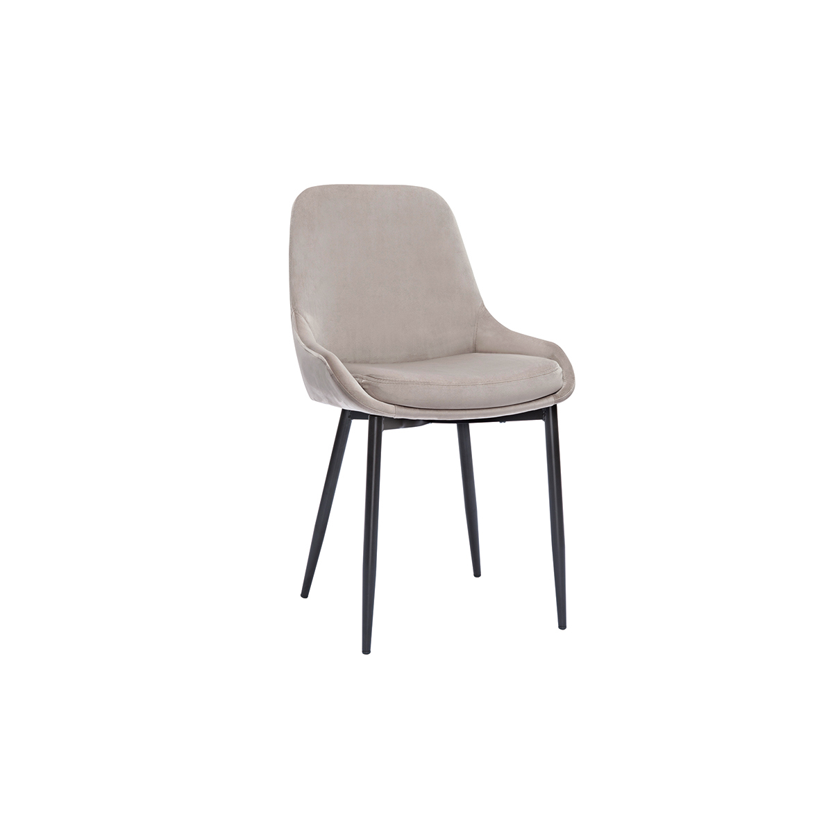 Chaises design pieds métal (lot de 2) HOLO taupe, MILIBOO