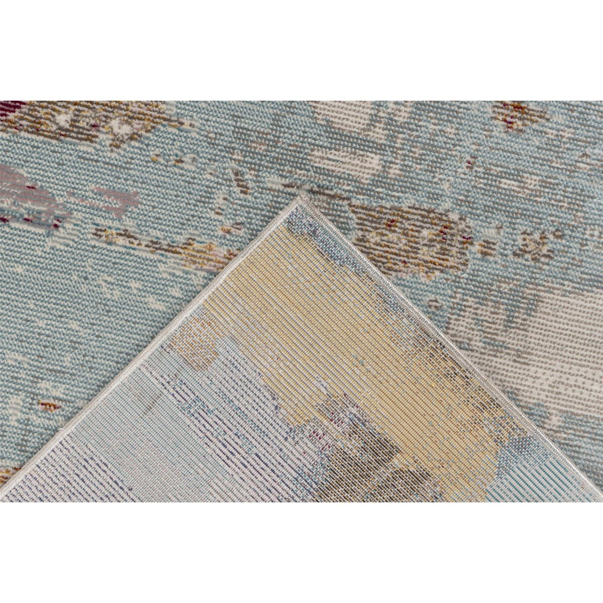 Tapis rectangulaire, Blazing star multicolore bleu ocre et prune, ARTE ESPINA