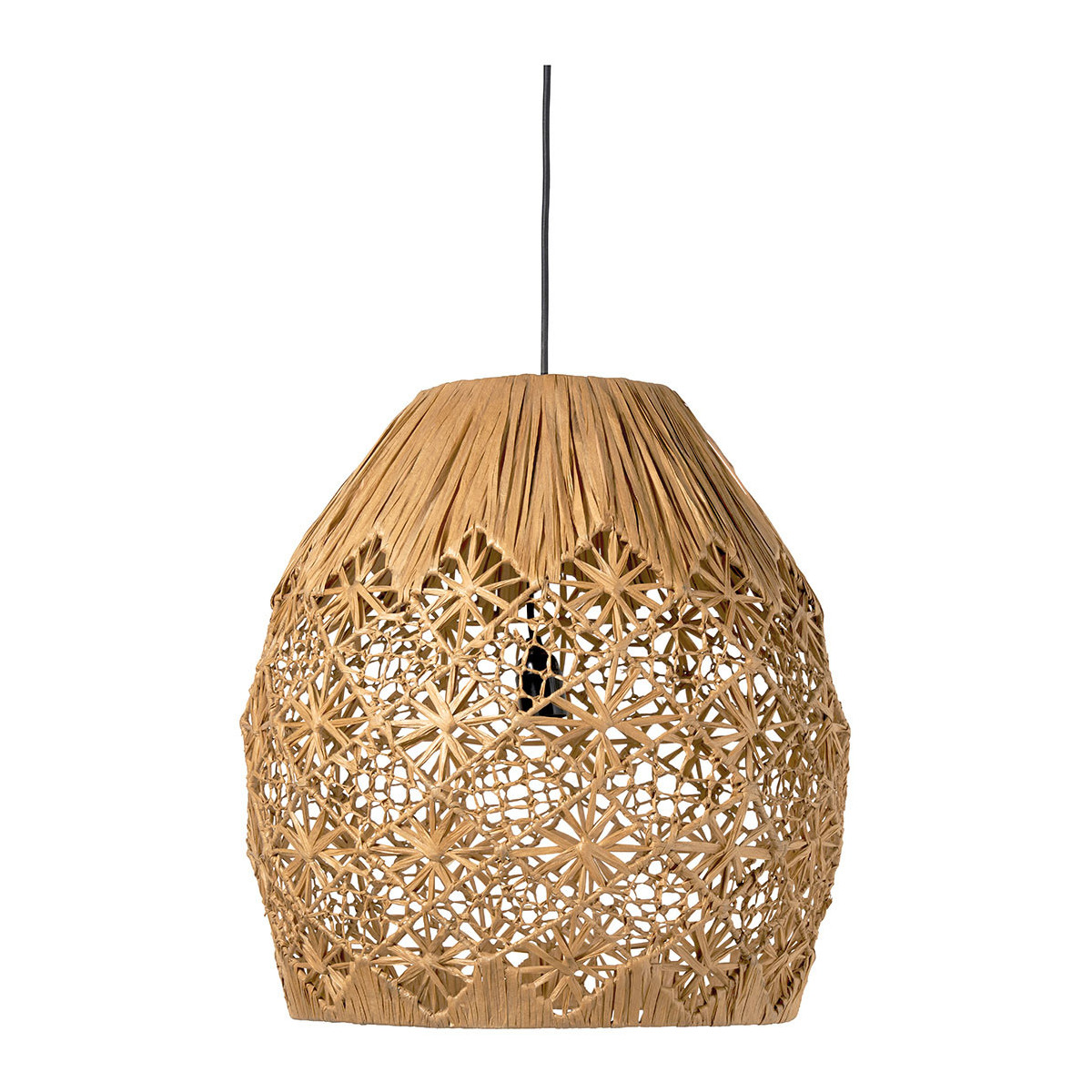 Suspension raphia naturel dia 48x51 beige, BLANC D’IVOIRE