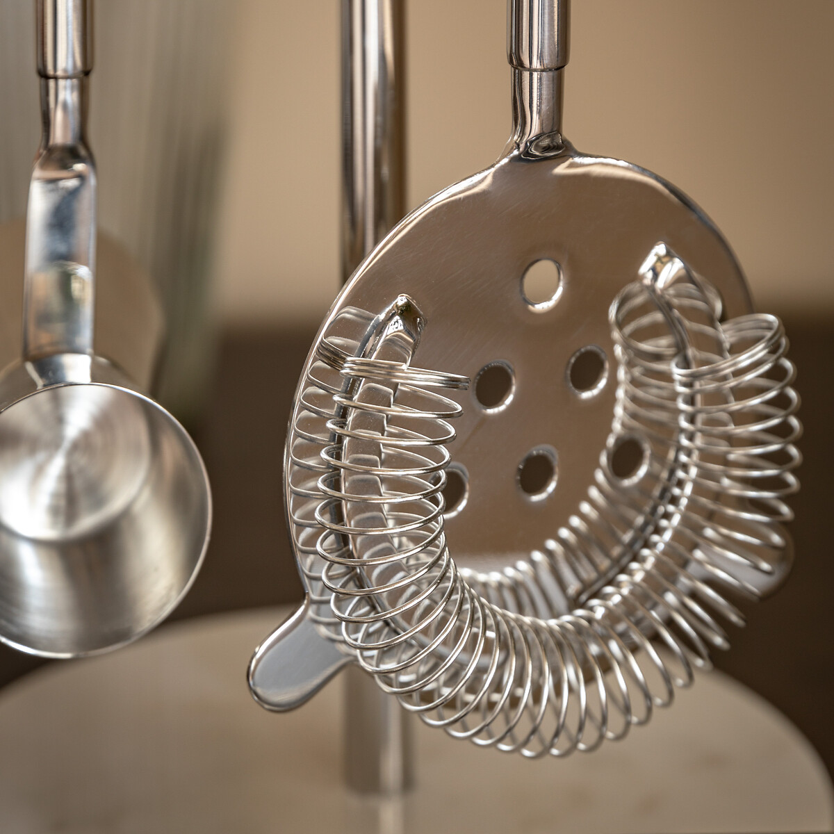 Stainless Steel and Marble Bar Tool Set silver-coloured, ÉDITÉ