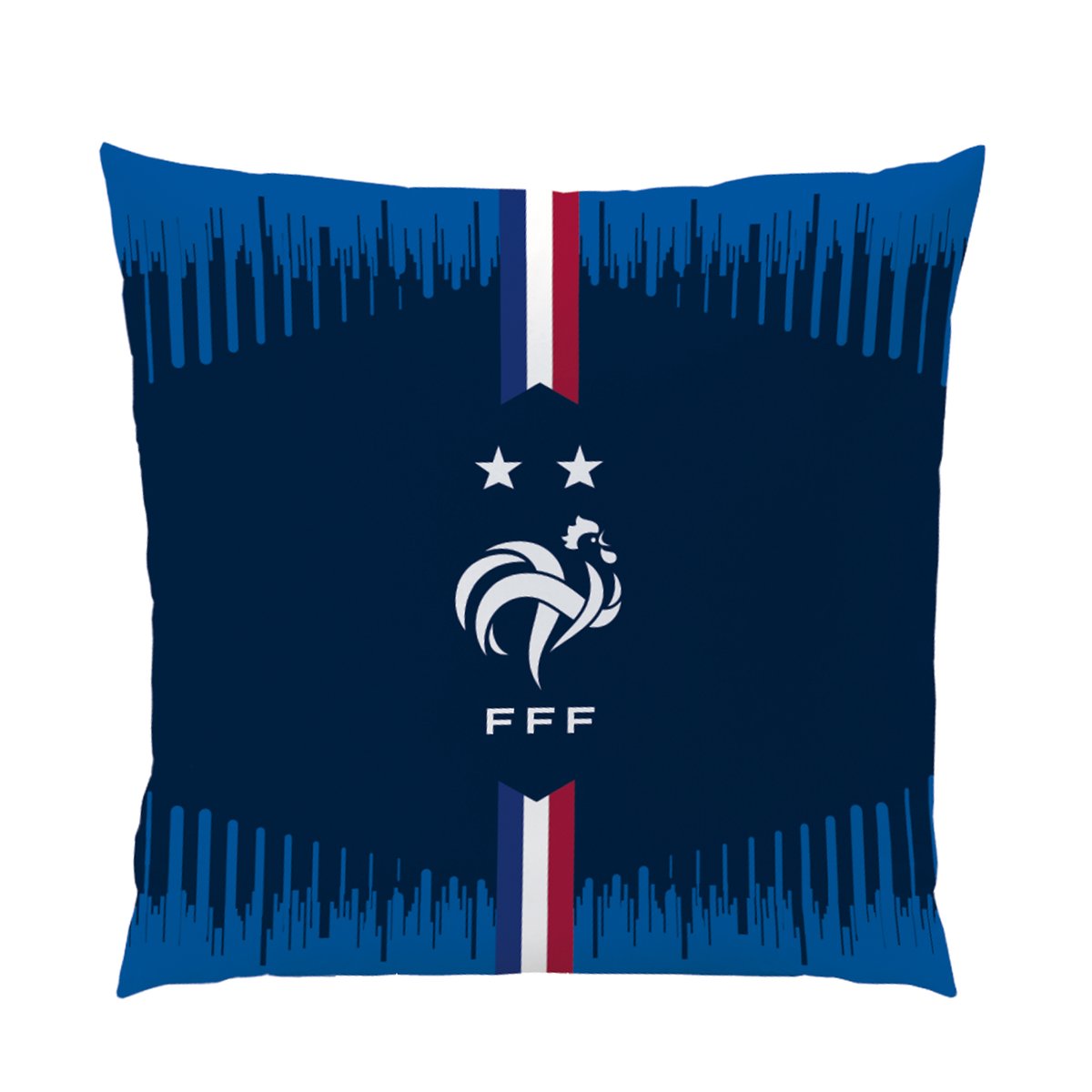 Ensemble Plaid et Coussin, Équipe de France de Football CHAMPIONS bleu, FFF