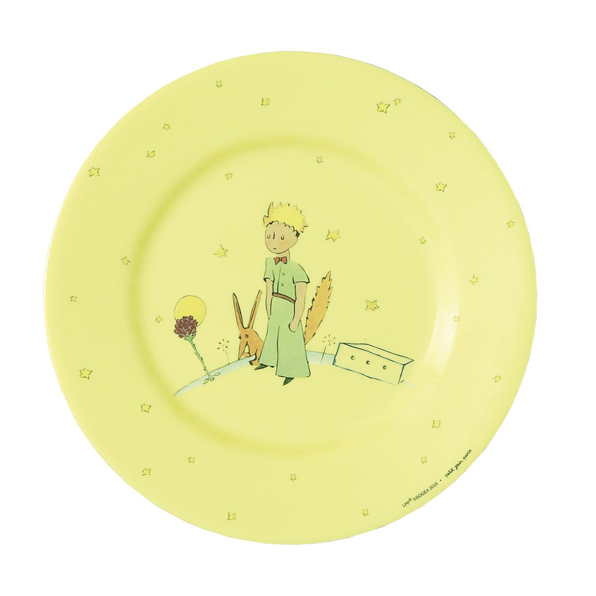 3 Assiettes à dessert LE PETIT PRINCE bleu / jaune / vert, PETIT JOUR
