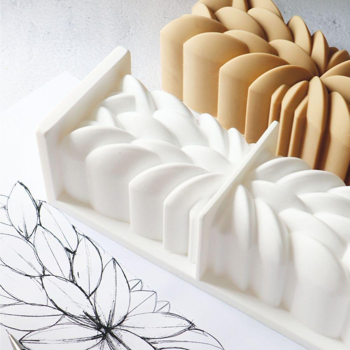 Moule Silicone Bûche 3D Instant blanc, SCRAPCOOKING
