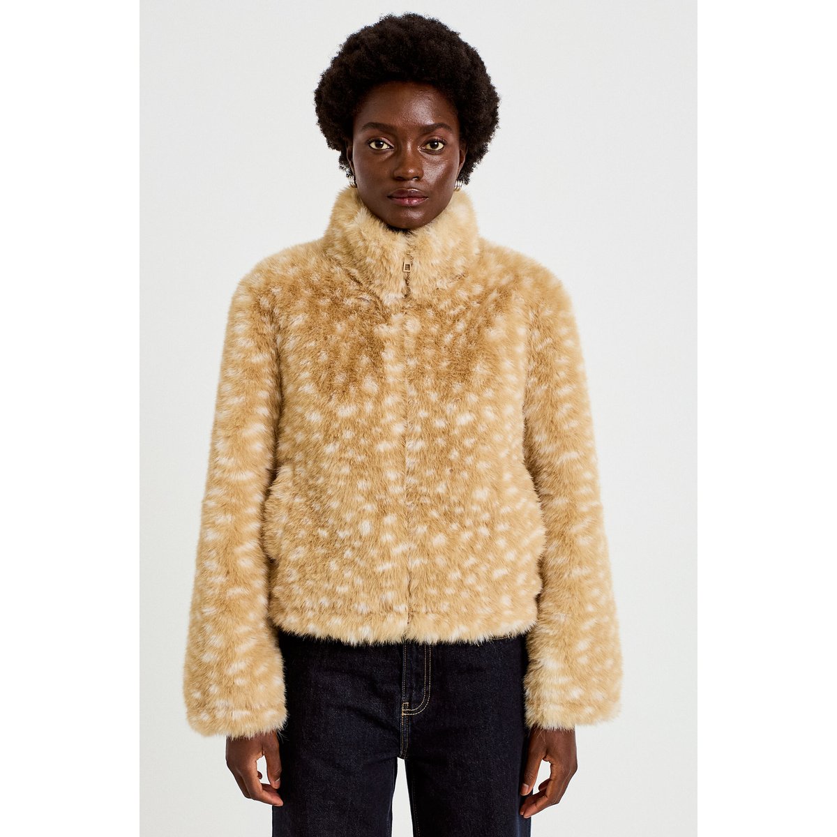 Veste cropped ajustable manches longues beige, CACHE CACHE