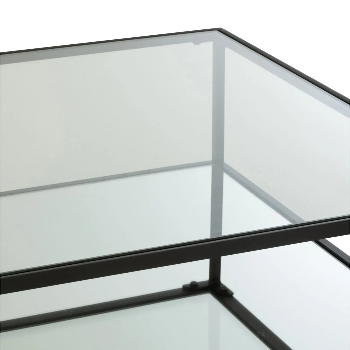 Table basse carrée en verre et métal noir L80 - ORION transparent, HELLIN, DEPUIS 1862