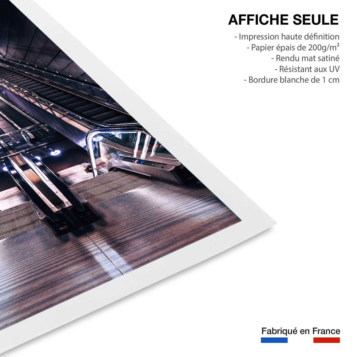 Affiche paris les halles il est 5 heures.. affiche seule, HEXOA
