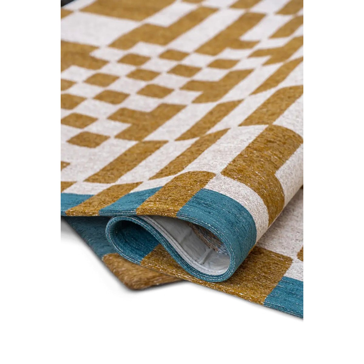 Tapis tissé plat moderne CHECKMATE marron, NOVATREND