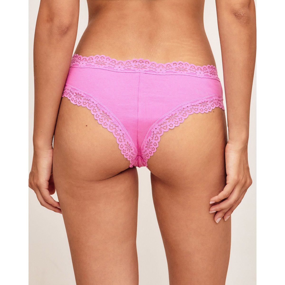 Culotte cheeky en coton avec dentelle STELLARIZ rose, UNDIZ