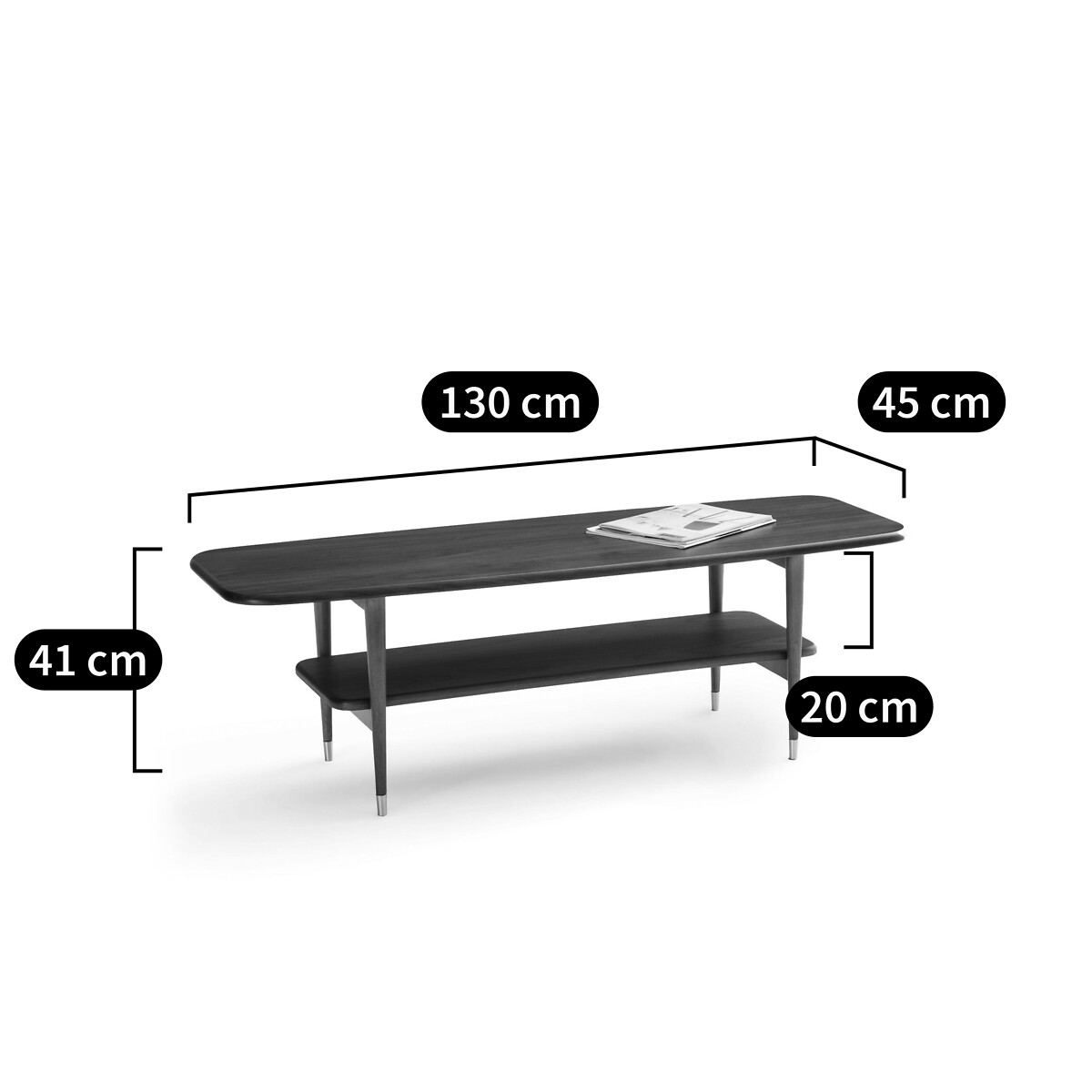 Table basse vintage, plaqué noyer, Ronda noyer, LA REDOUTE INTERIEURS