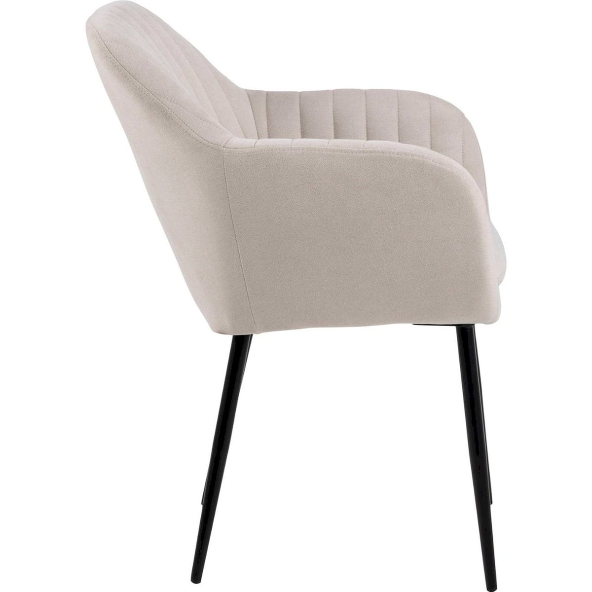 Chaise rembourrée à accoudoirs ELIDI en velours beige, RECOLLECTION
