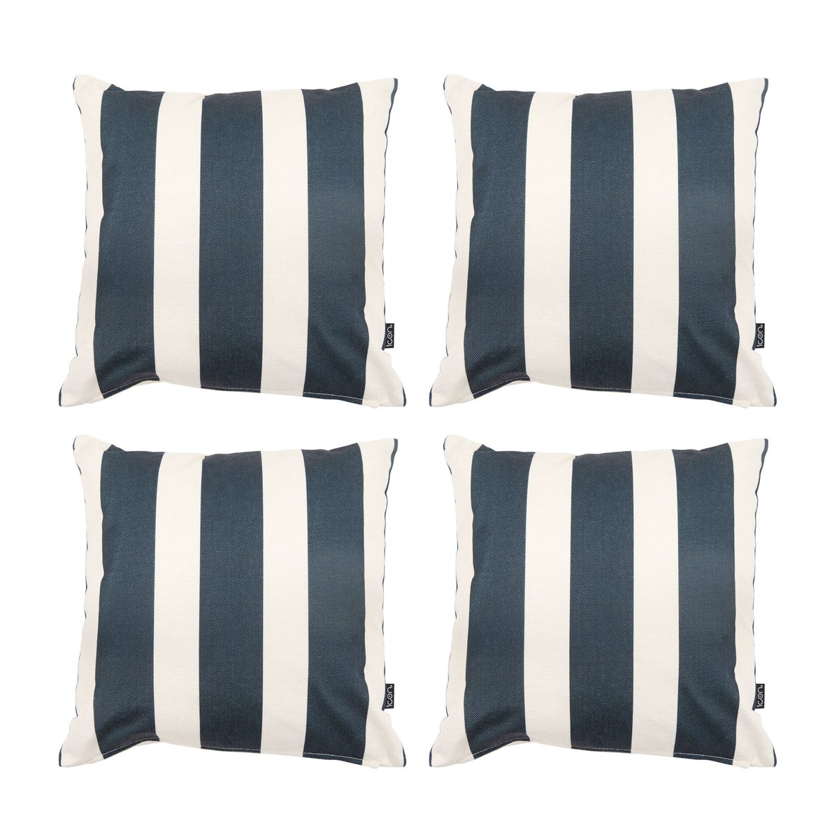 Lot de 4 coussins d'intérieur et d'extérieur Oeko-Tex®  - KYOTO noir, ICON