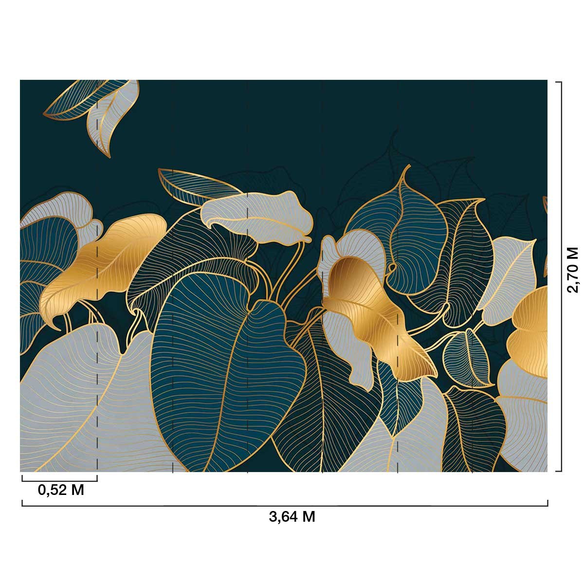 Papier peint or et luxure intissé, HEXOA