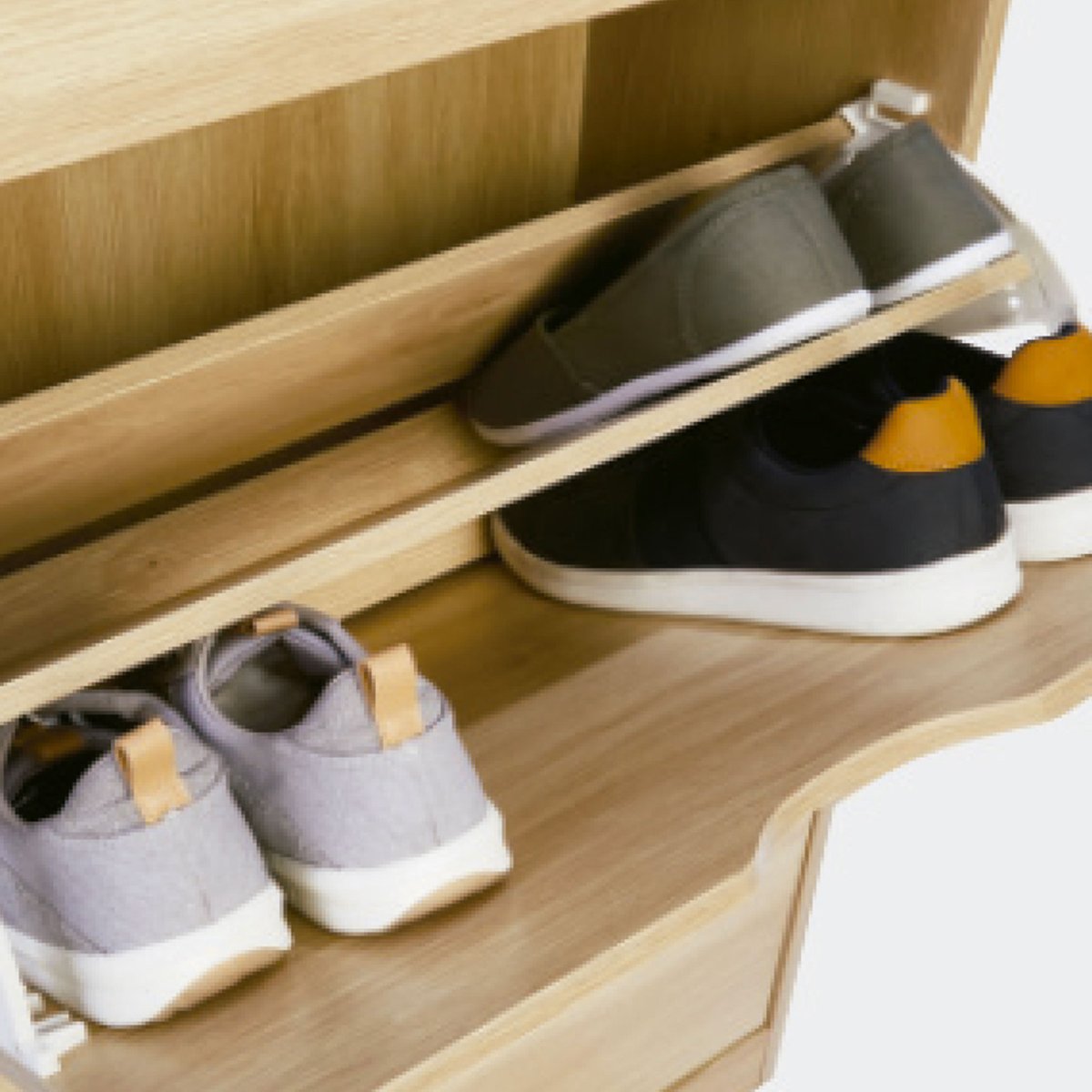 Meuble à chaussures bois 3 placards 60x24x118cm bois, WADIGA