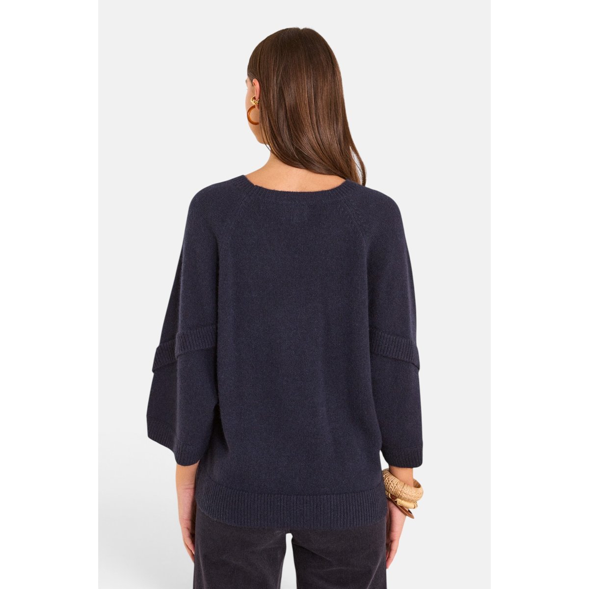 Pull en maille style cape ALYA marine, Maison 123