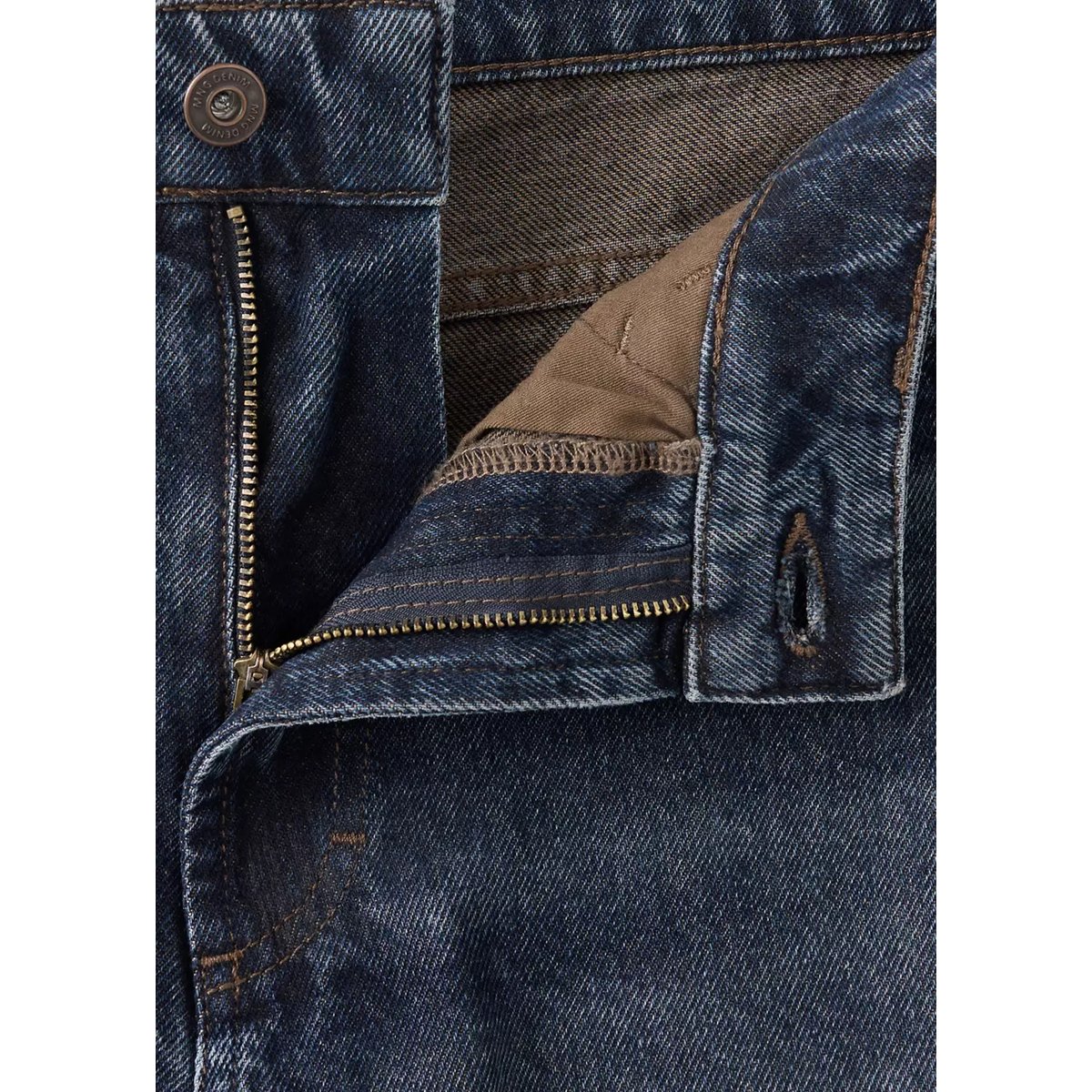 Jean regular-fit cropped bleu foncé vintage, MANGO MAN