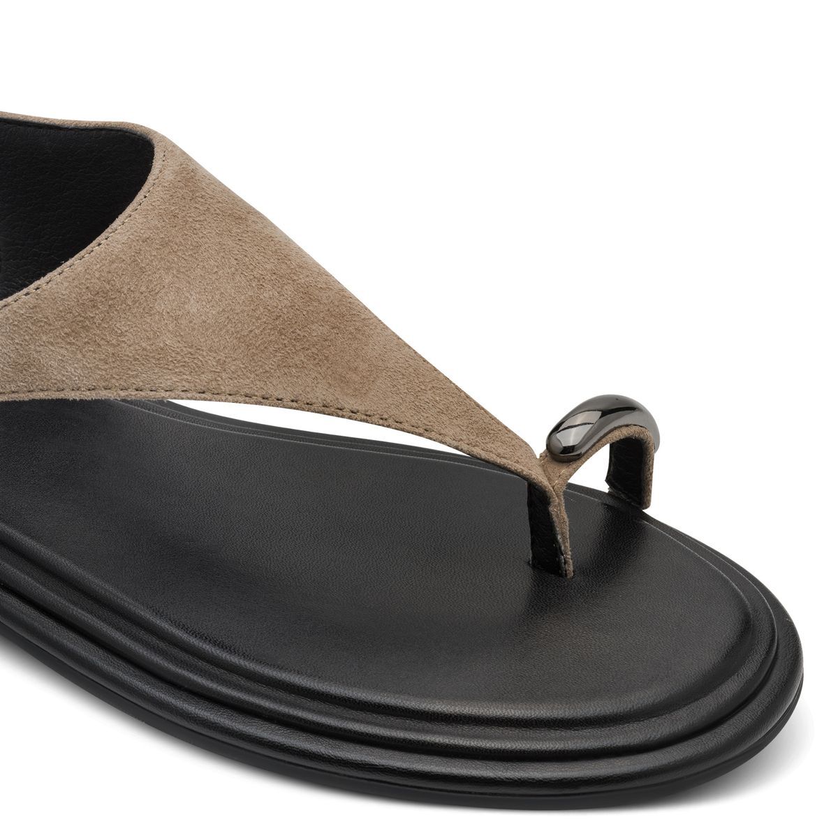 Sandale en cuir marron taupe, TAMARIS