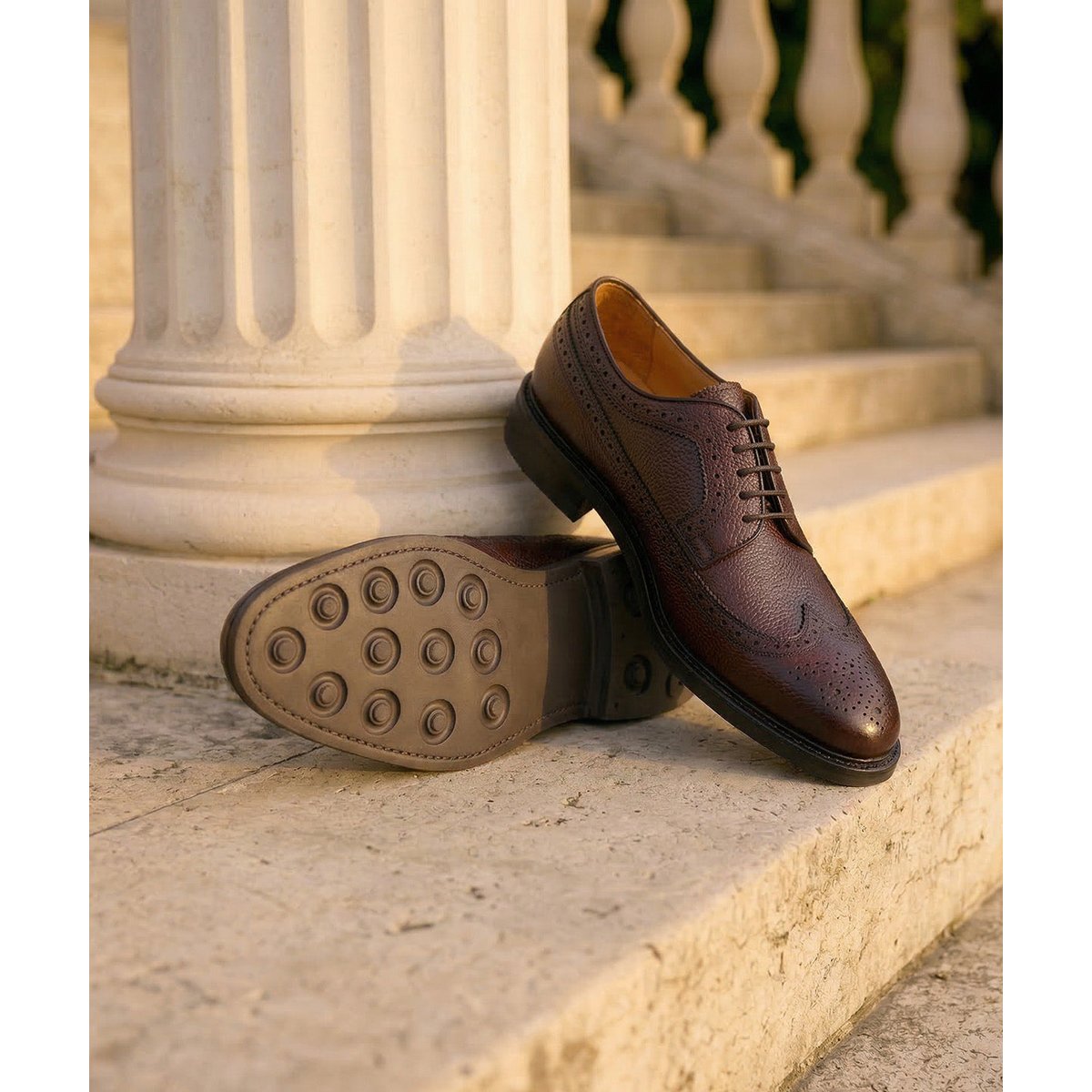 Derby cuir grainé BARTON marron, FINSBURY