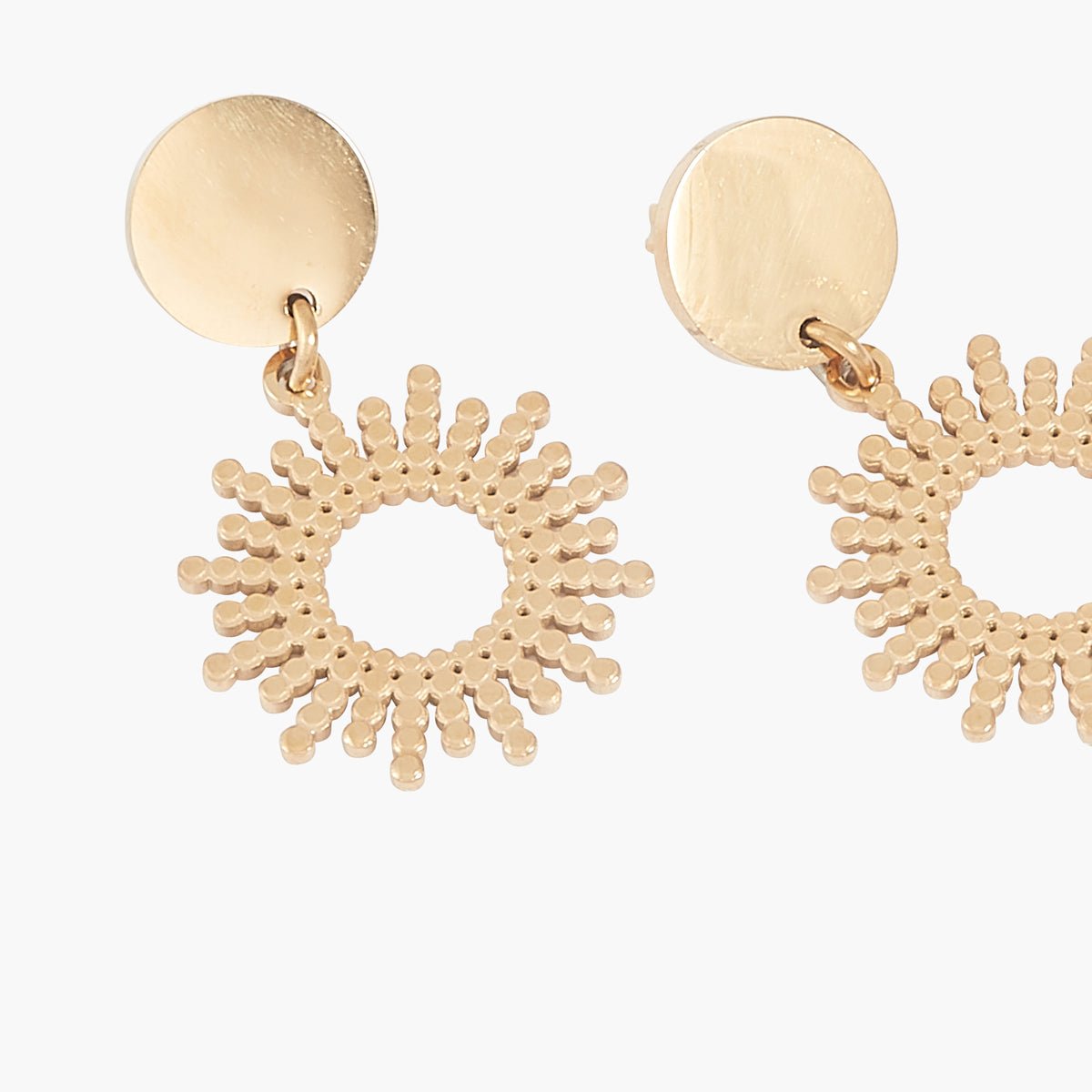 Boucles d'oreilles soleil Acier Inoxydable dorées doré, BALABOOSTE