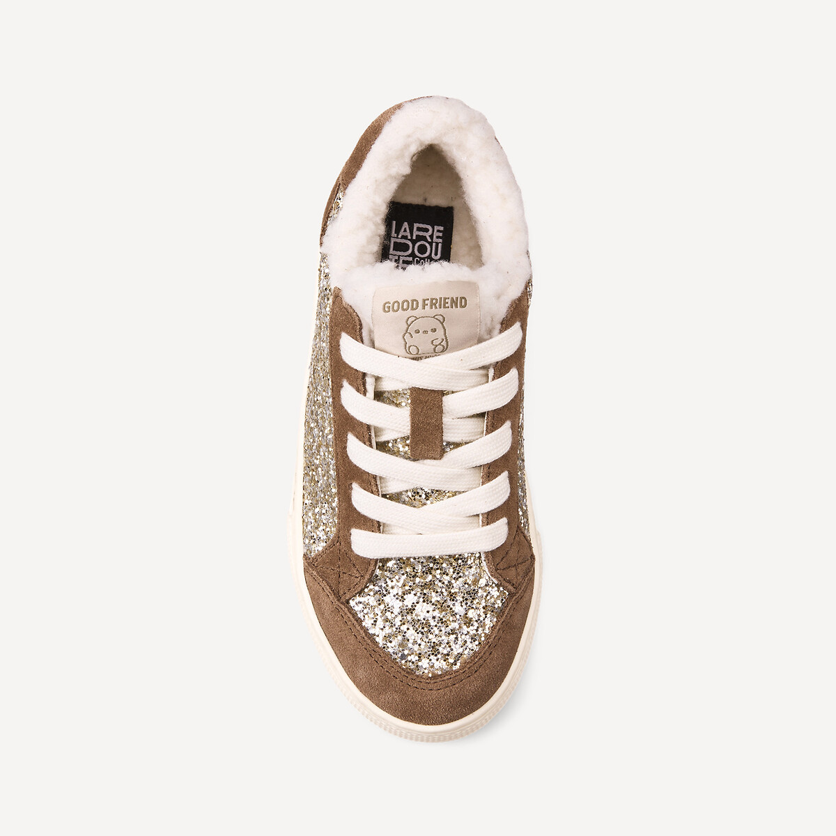 Kids Glittery Faux Fur-Lined Trainers gold-coloured, LA REDOUTE COLLECTIONS
