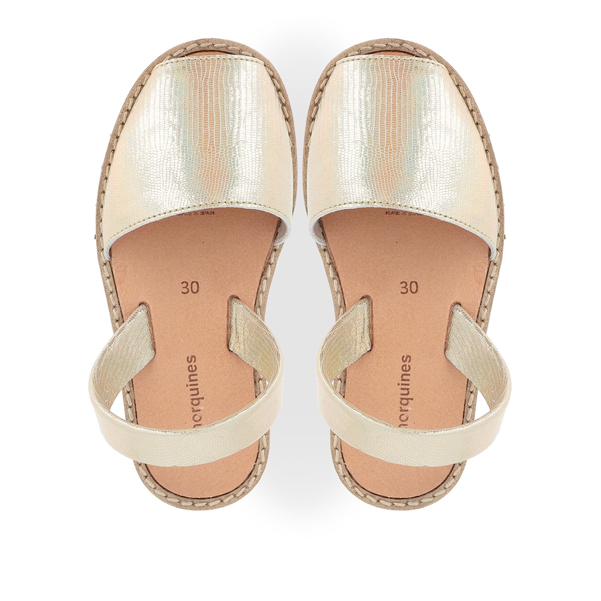 Sandales en cuir AVARCA METAL or, MINORQUINES