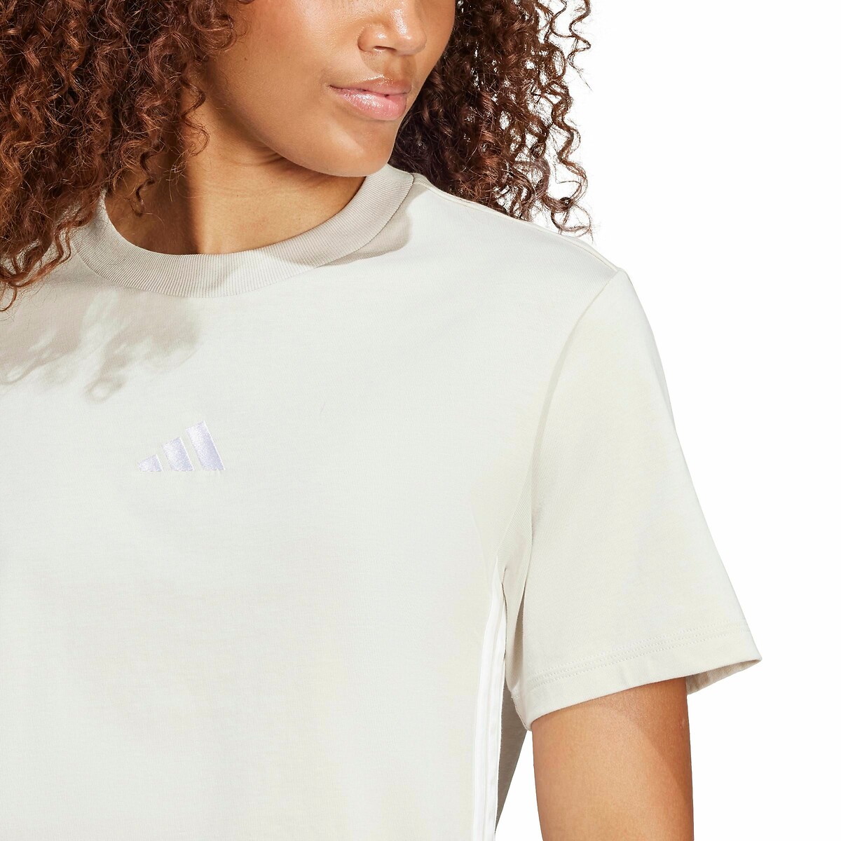 T-shirt Essentials 3-Stripes ecru, ADIDAS SPORTSWEAR