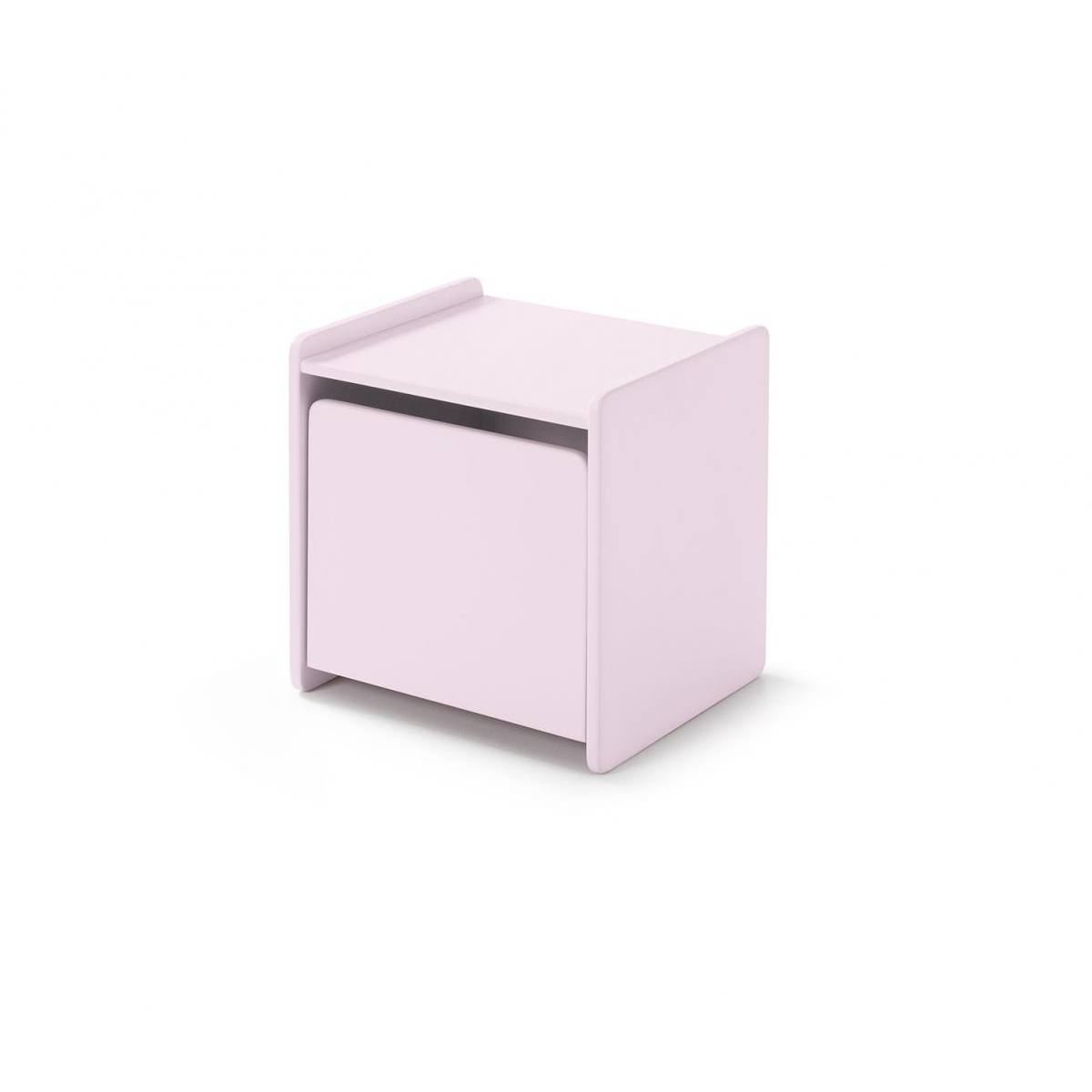 KIDDY Lit simple en laque et brut et sommier + Chevet enfant laque porte couleur unique, VIPACK
