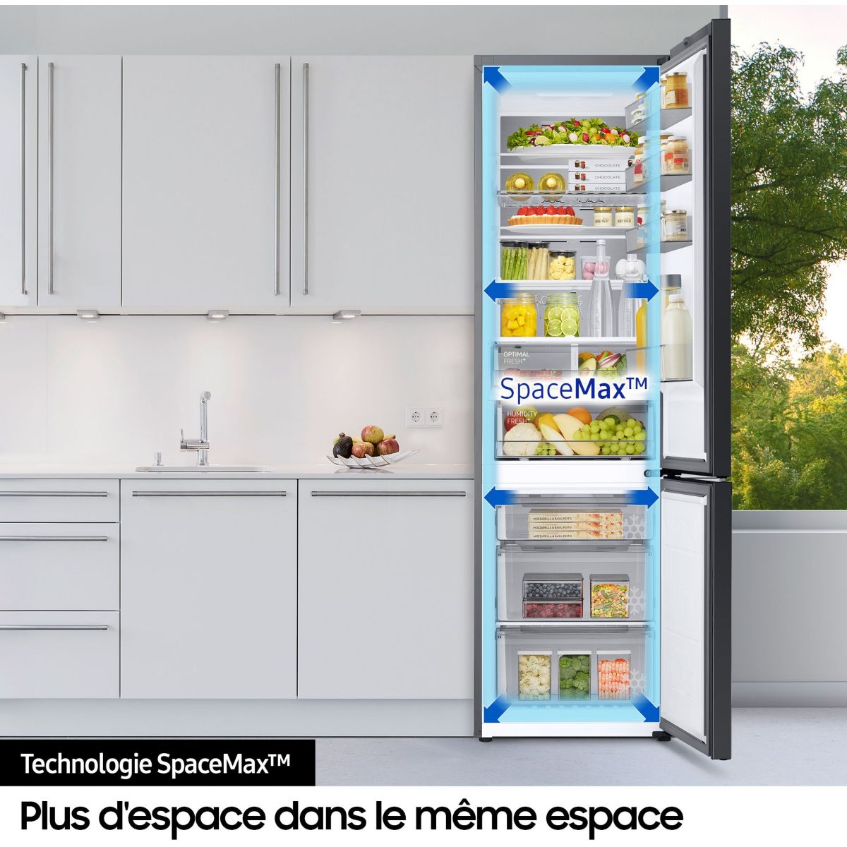 Réfrigérateur combiné RB34C600EBN couleur unique, SAMSUNG
