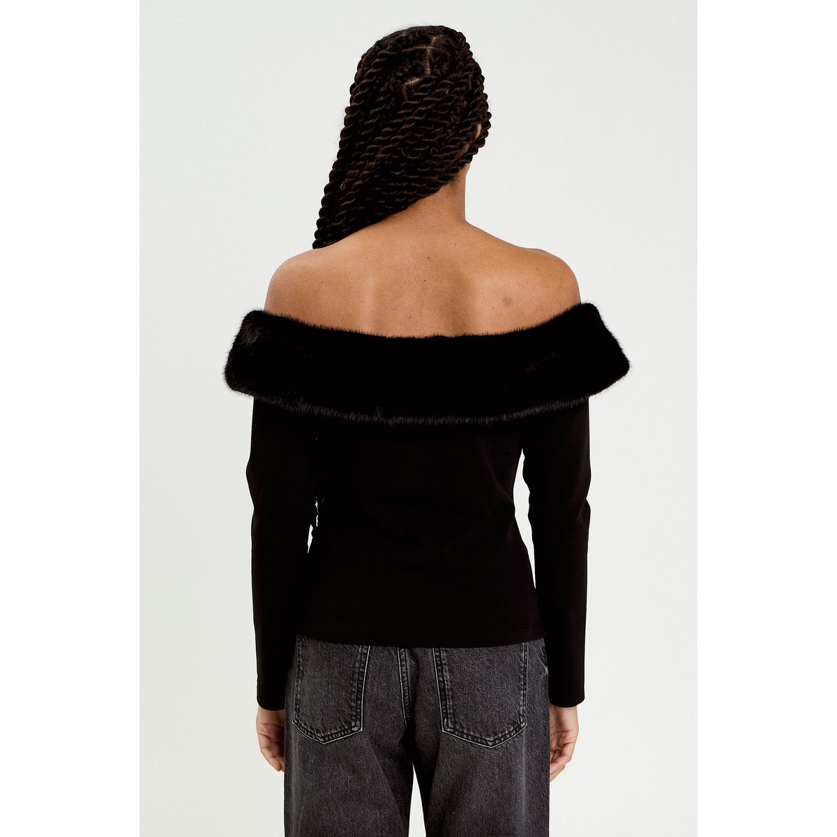 T-shirt col bardot noir, CACHE CACHE