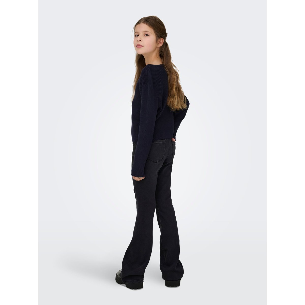 Jean Flared washed black, KIDS ONLY
