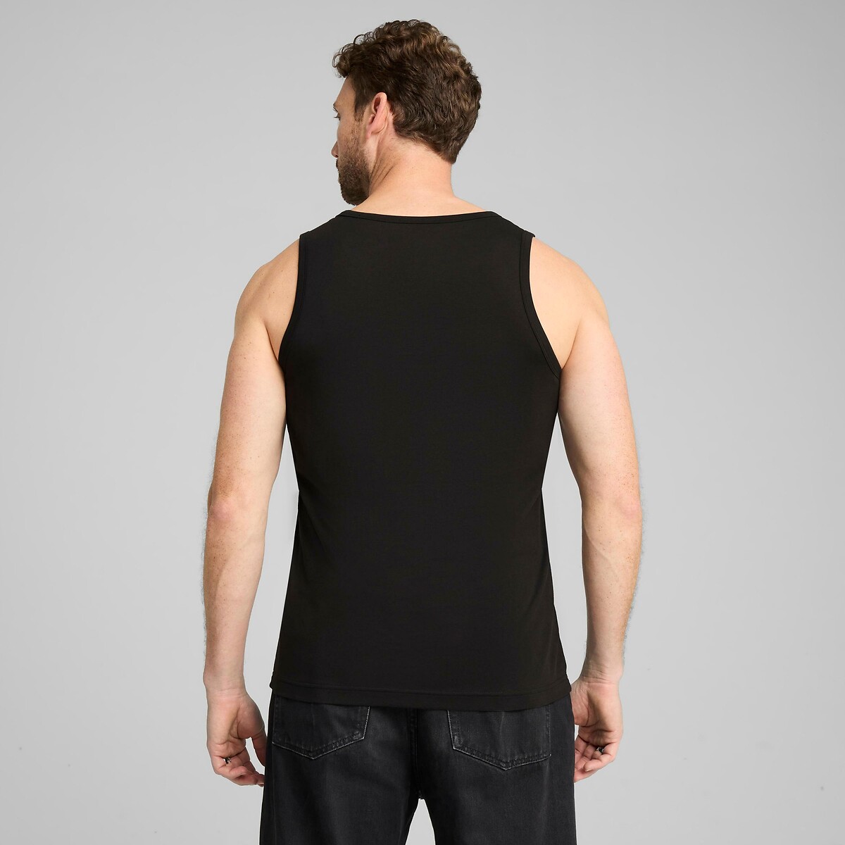 Débardeur, col rond, pur coton noir, PUMA