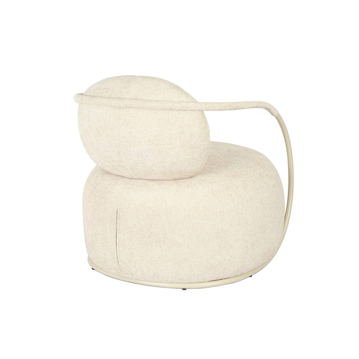 Fauteuil en tissu et métal CASSY blanc, MADE IN MEUBLES 