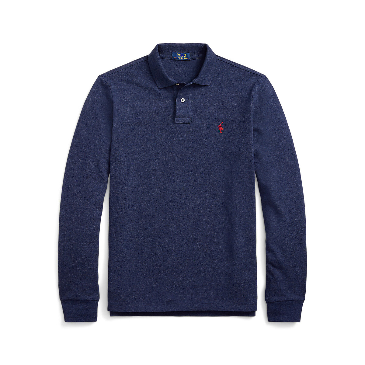 Polo cintré à manches longues piqué bleu navy, POLO RALPH LAUREN