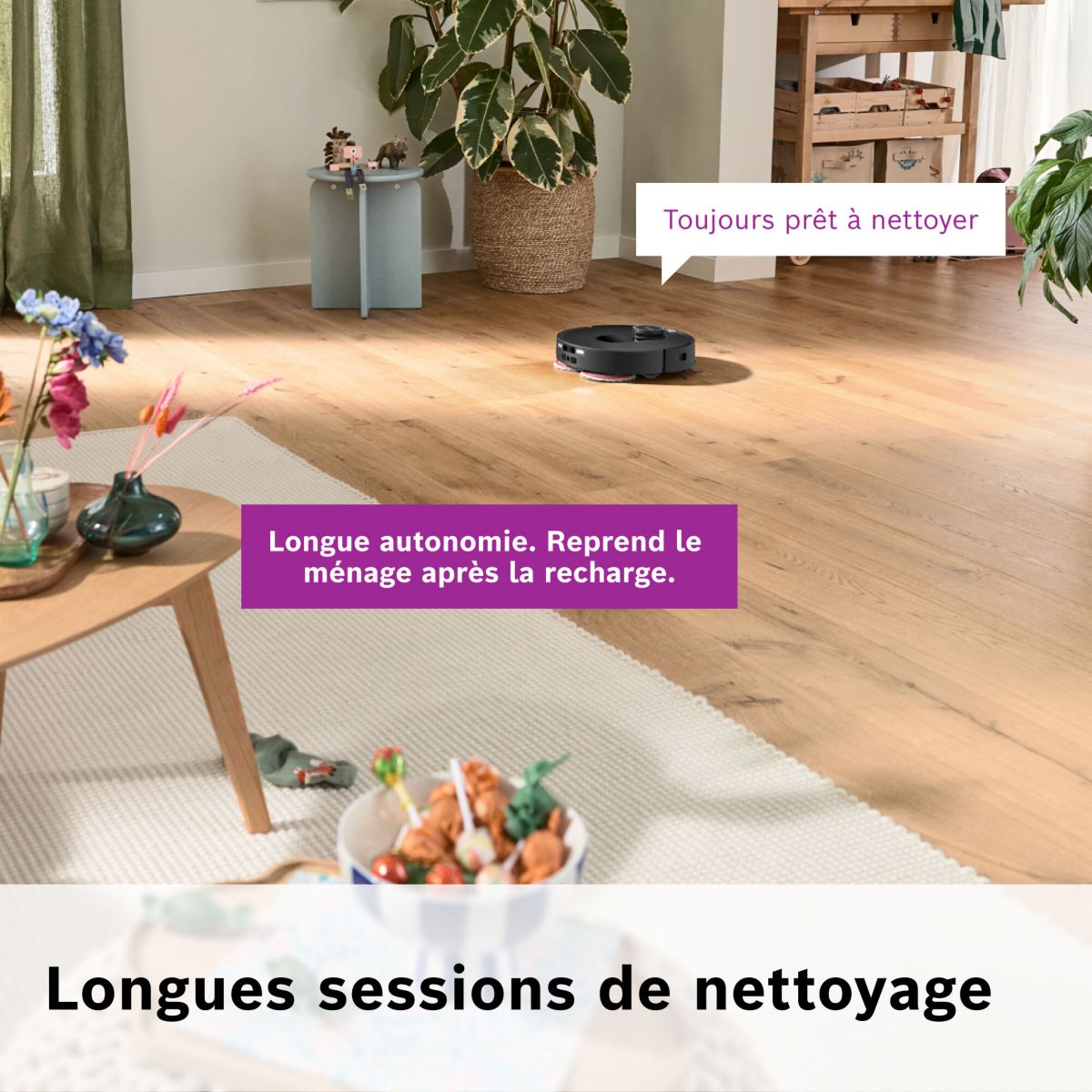 Robot Aspirateur Laveur Spotless Max Noir couleur unique, BOSCH