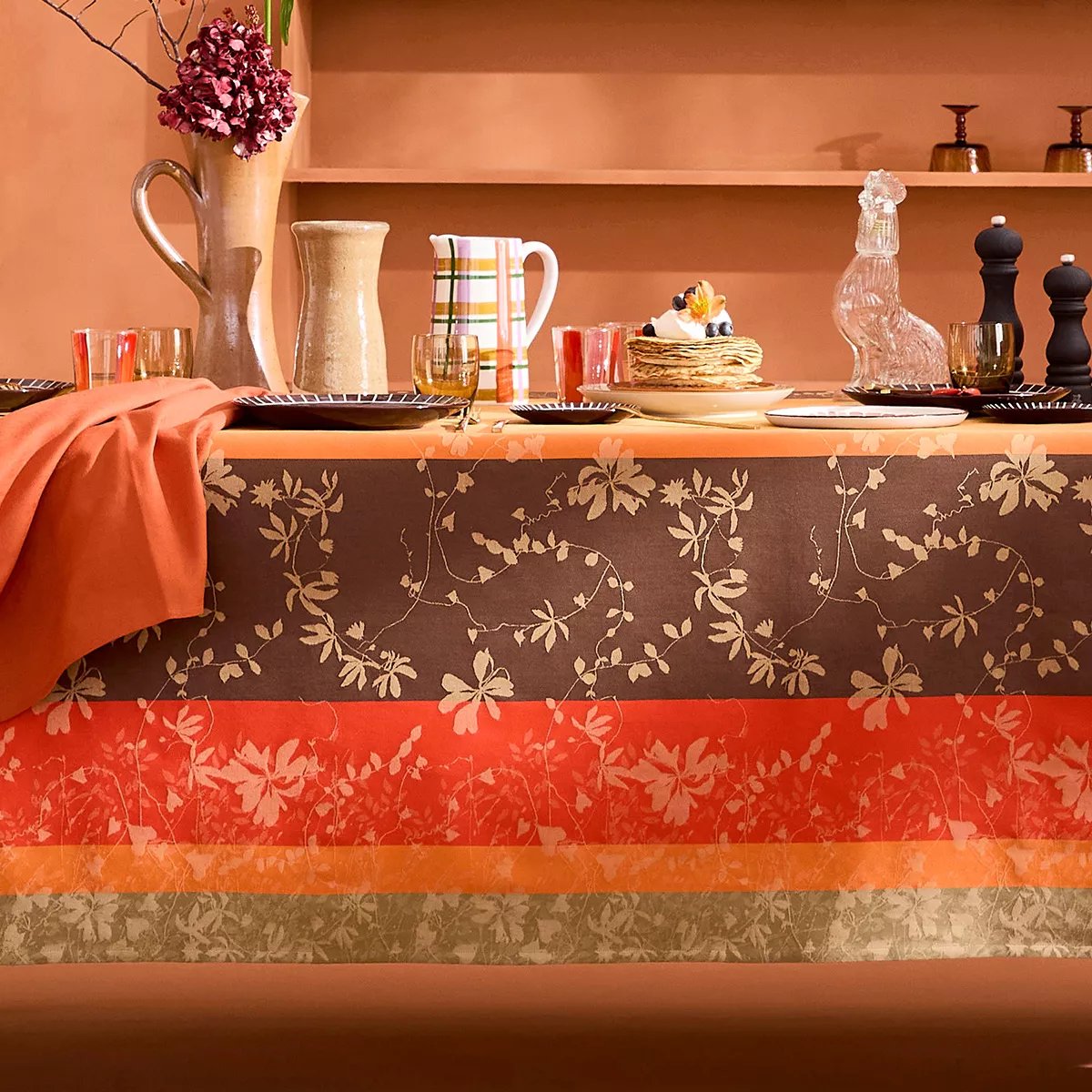 Nappe pur coton enduit MILLE LIERRES automne, GARNIER THIEBAUT