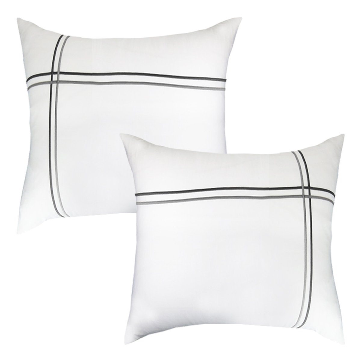 Lot de 2 taies satin de coton PALAIS CHIC gris, GARNIER THIEBAUT