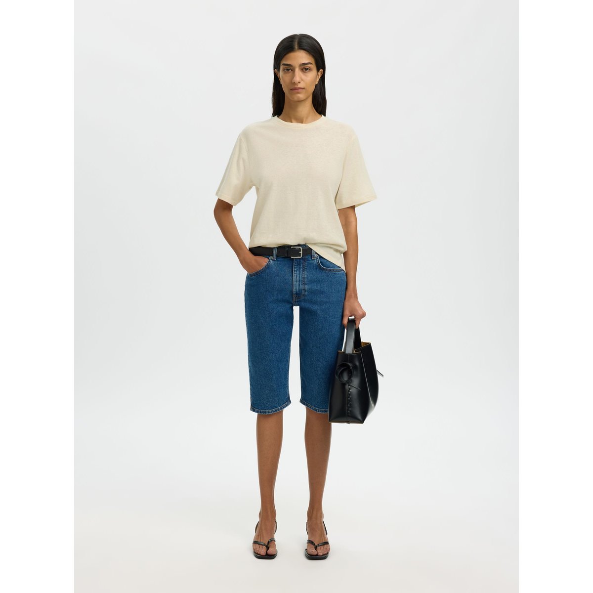 T-Shirt marron - nature, SELECTED