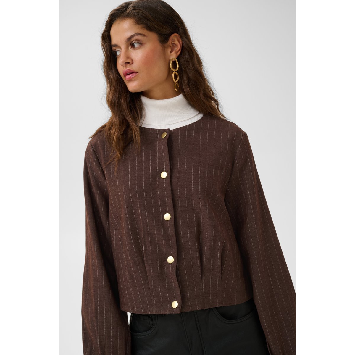 Veste marron java pinstriped, CREAM