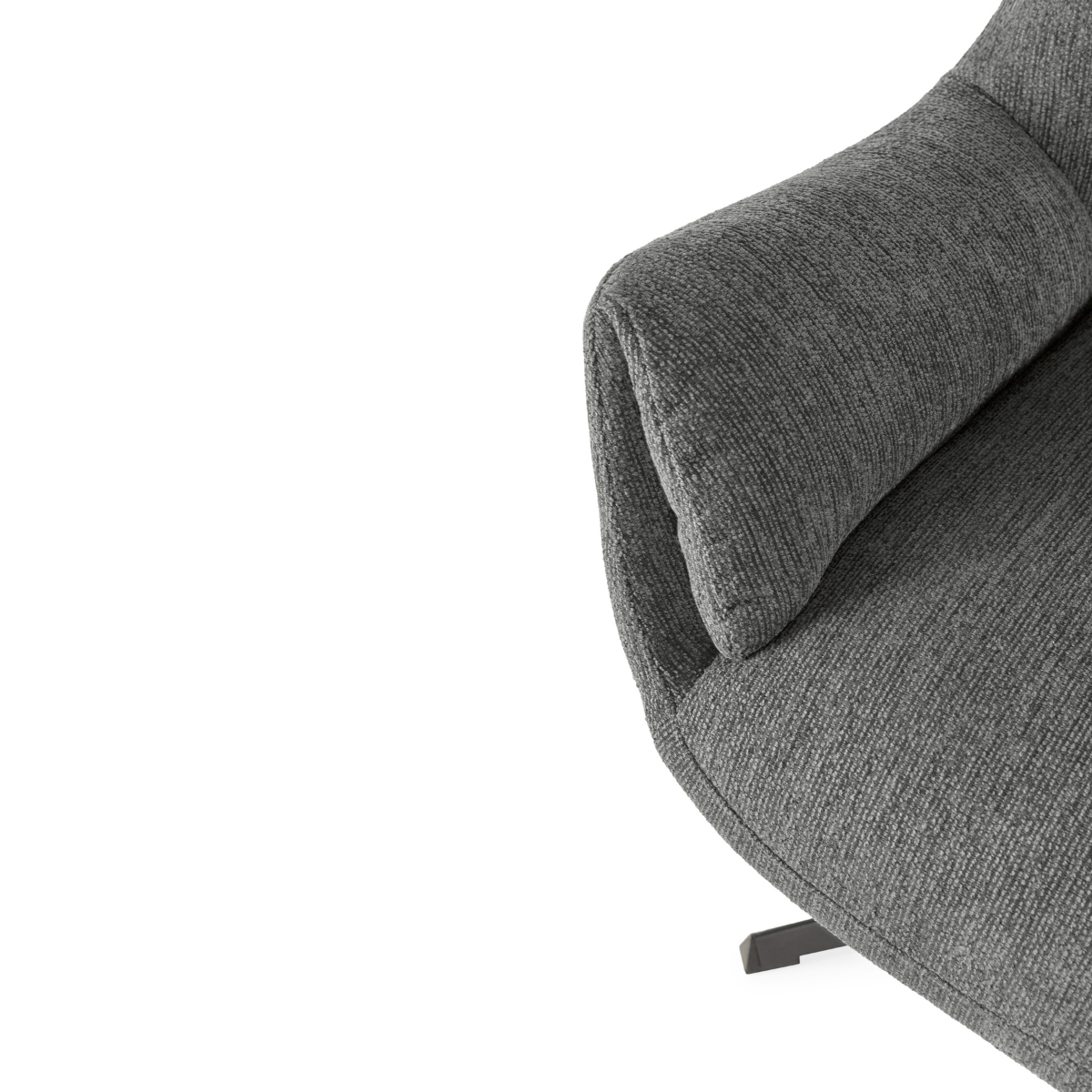 Fauteuil en tissu matelassé avec pieds en métal noir H89 cm - ODETTE gris, CALICOSY
